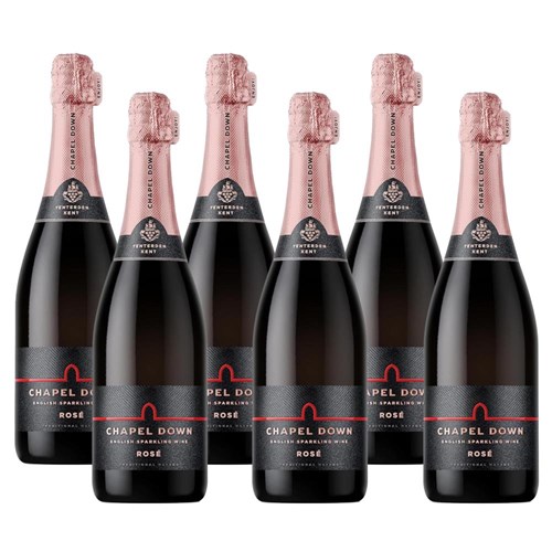 Crate of 6 Chapel Down Rose English Sparkling Wine 75cl